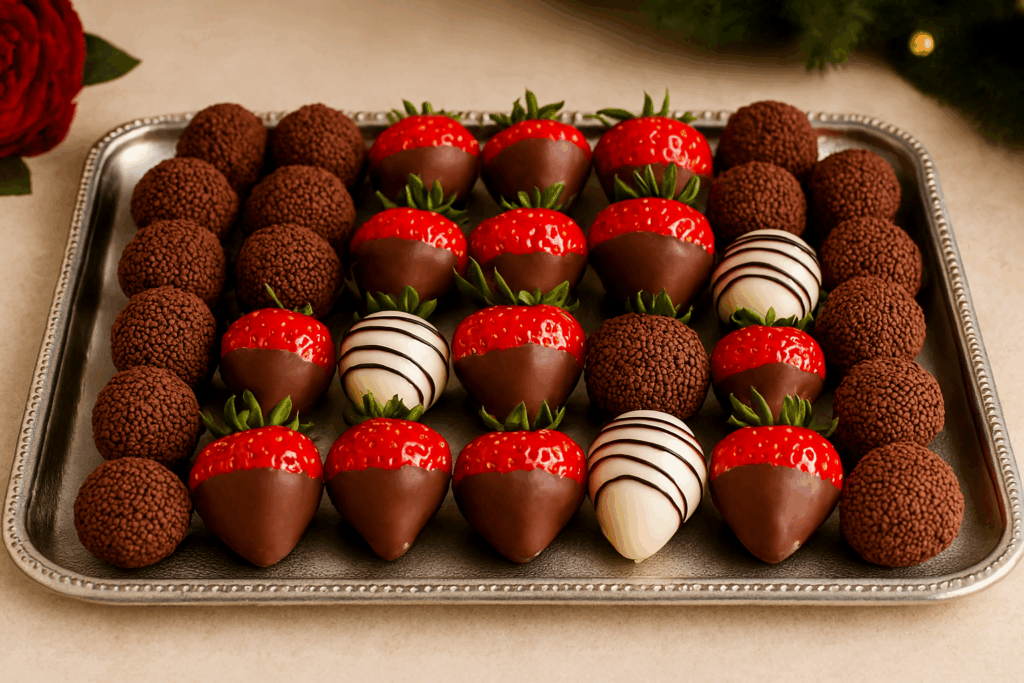 Árvore torre de Morango e Brigadeiro