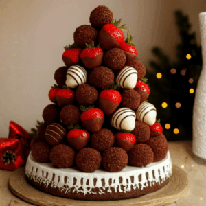 Árvore torre de Morango e Brigadeiro