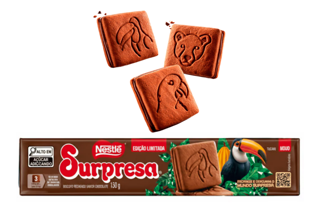 Biscoitos Nestlé Surpresa Charge e Prestígio