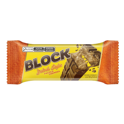 Novo Tablete Block Dubai Style Arcor no Sabor Paçoca Cremosa